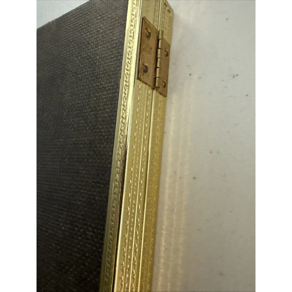 Vintage Gold Metal Double Picture Photo Frame Ornate  8x10 Red Felt Back Glass